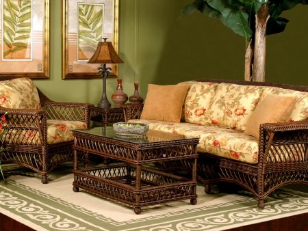 Spice Islands Bar Harbor Brownwash Wicker 6 Piece Living Sun Room Seating Set Fashion