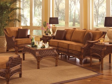 Spice Islands Wicker Mauna Loa 6 Piece Rattan Seating Set in Brownwash Finish Online Sale