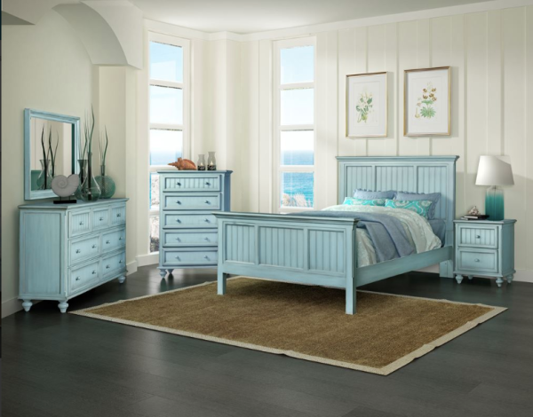 Sea Winds Trading Monaco 5 Piece King Bedroom Set in Bleu Online Hot Sale