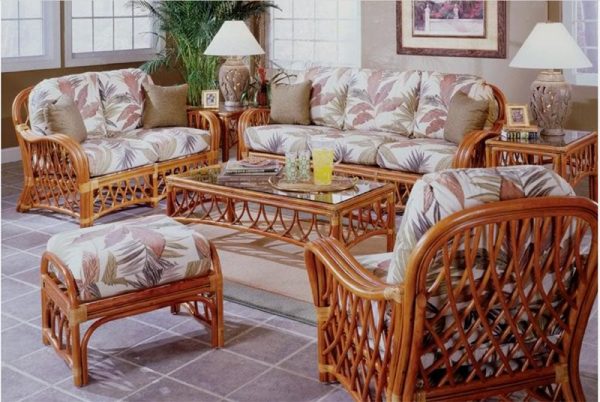 Spice Islands Wicker Montego Bay 6 Piece Living Room Set in Cinnamon Sale