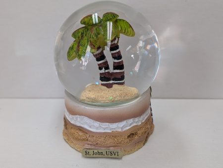 St. John Palm Tree Glitter Globe 2.5 In For Sale