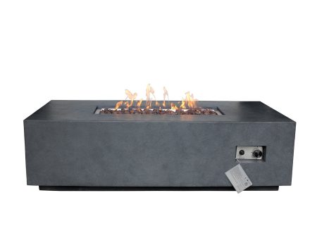 Source Furniture Elements Concrete Fire Pit (Rectangular) – Dark Gray Online Hot Sale