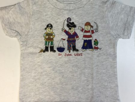 Three Pirates Gray Youth Tee Shirt for Infants Fashion