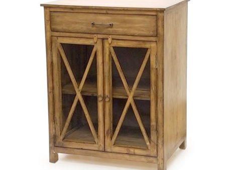 Olde World Cabinet 30  Server with Glass Doors B46823 by Sea Winds Trading Online Sale