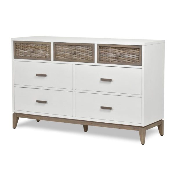 Sea Winds Trading Kauai White 7 Drawer Dresser B53737-WHCRK For Cheap