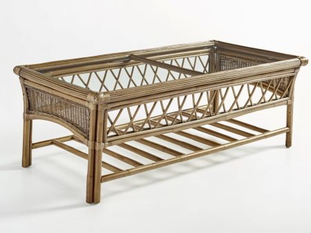 South Sea Rattan Bali Coffee Table in Almond For Discount