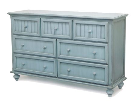 Sea Winds Trading Monaco 7 Drawer Dresser B81837-BLEU For Sale