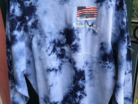 St. John Virgin Islands Long Sleeve Tie Dye Panel Tee Discount