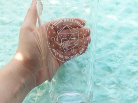 Ale Drinking D20 Pint Glass For Sale