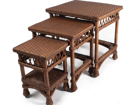 Designer Wicker by Tribor Bar Harbor Nesting Tables   3 For Discount