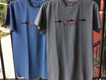 St. John Shark & Dive Flag Tee Shirt Online Hot Sale