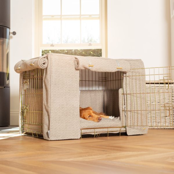 Dog Crate Set In Essentials Herdwick Pebble by Lords & Labradors For Sale