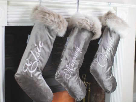 Christmas Stocking in Mink Velvet by Lords & Labradors Hot on Sale