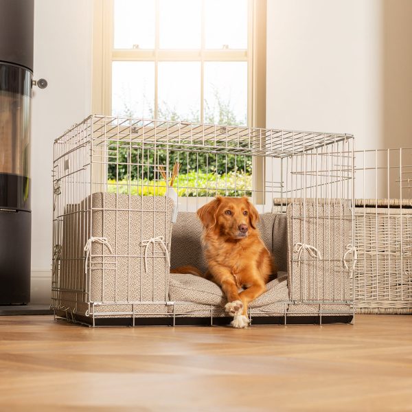 Dog Crate with Cushion & Bumper in Essentials Herdwick Pebble by Lords & Labradors Online Hot Sale