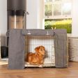 Dog Crate with Crate Cover in Essentials Herdwick Graphite by Lords & Labradors For Sale