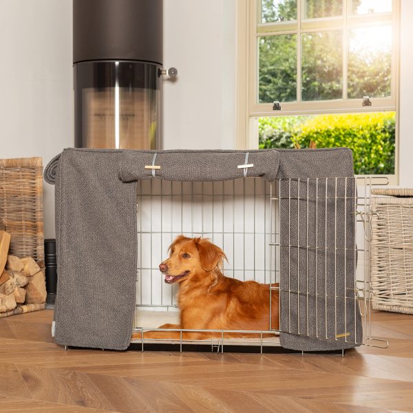 Dog Crate Cover In Essentials Herdwick Graphite by Lords & Labradors Discount