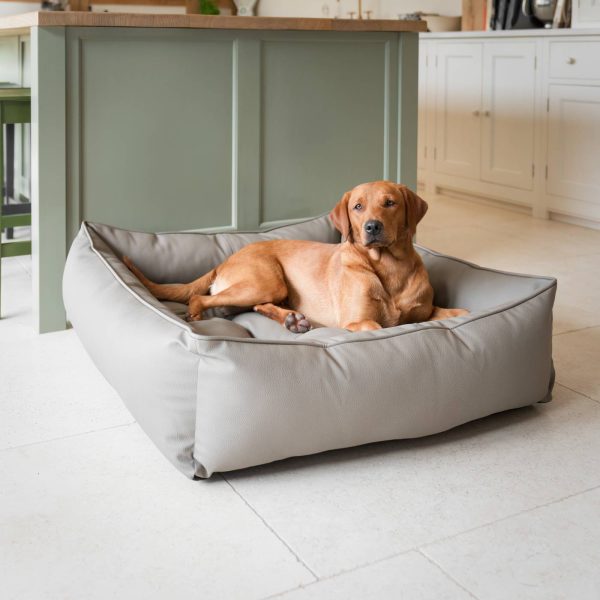 Box Bed With Removable Covers in Rhino Tough Camel Faux Leather by Lords & Labradors Sale