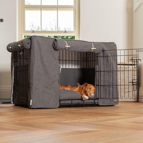 Dog Crate Set In Essentials Herdwick Graphite by Lords & Labradors Sale