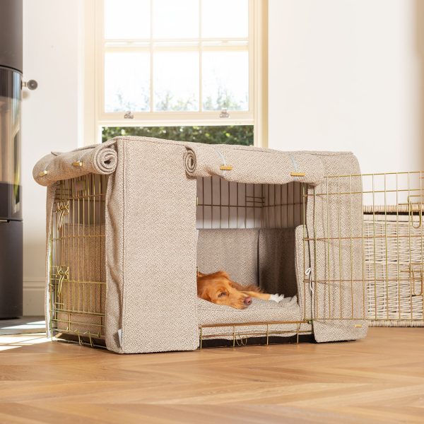 Dog Crate Set In Essentials Herdwick Pebble by Lords & Labradors For Sale