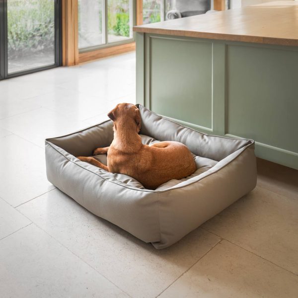 Box Bed With Removable Covers in Rhino Tough Camel Faux Leather by Lords & Labradors Sale