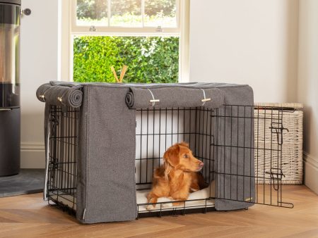 Dog Crate with Crate Cover in Essentials Herdwick Graphite by Lords & Labradors For Sale