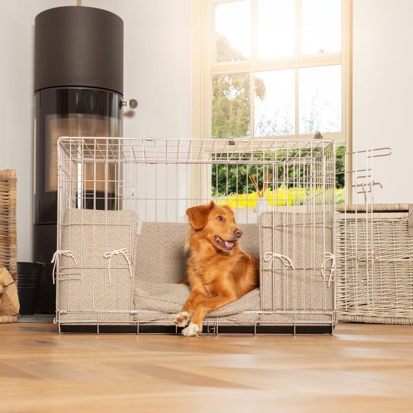 Dog Crate with Cushion & Bumper in Essentials Herdwick Pebble by Lords & Labradors Online Hot Sale