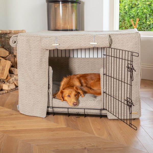 Dog Crate Set In Essentials Herdwick Pebble by Lords & Labradors For Sale